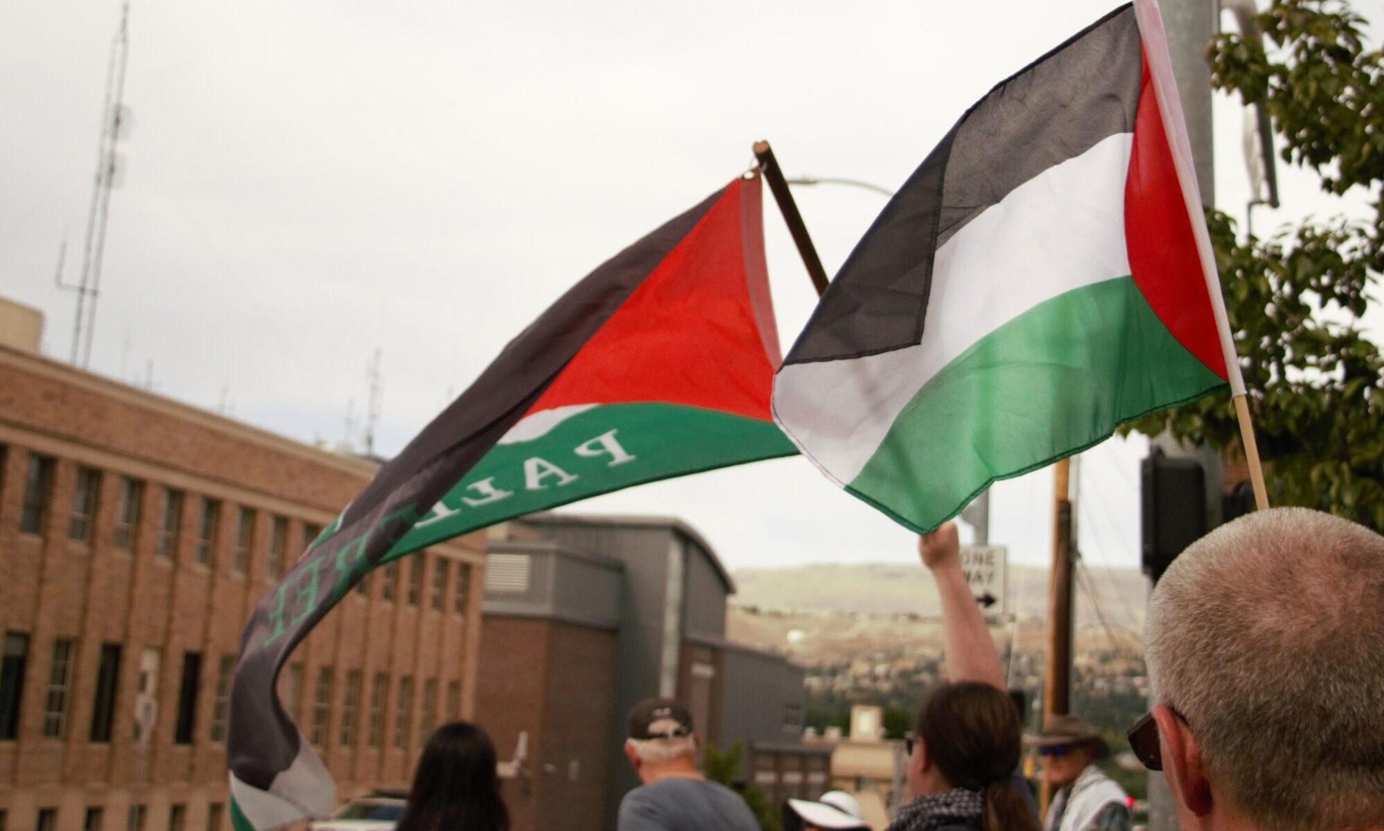 Wenatchee for Palestine protesters in downtown Wenatchee